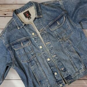 Vintage American Eagle Denim Jacket Made in USA Medium Blue Jean Coat V06